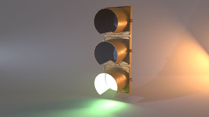 Traffic Light Low-poly 3D model 2