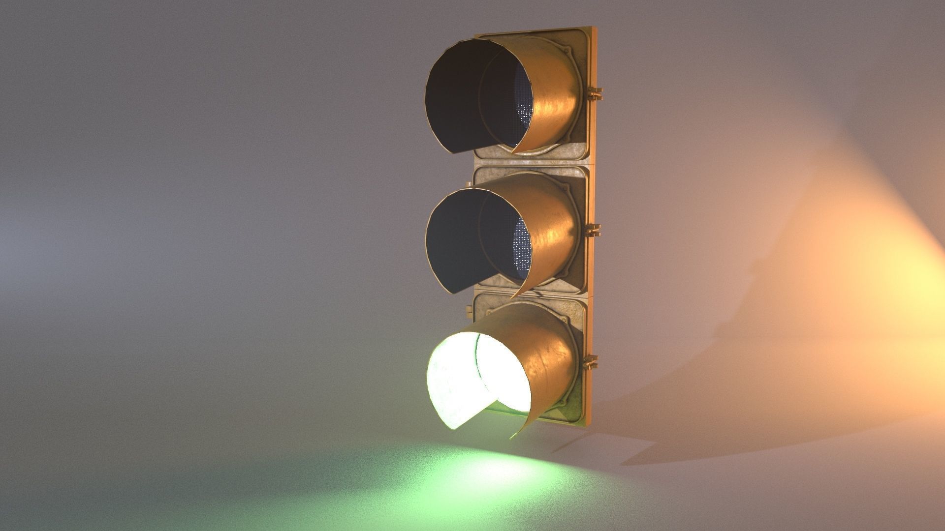 Traffic Light Low-poly 3D model_3