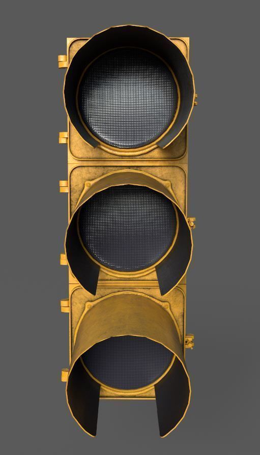 Traffic Light Low-poly 3D model_6