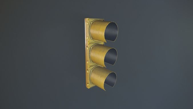 Traffic Light Low-poly 3D model 4