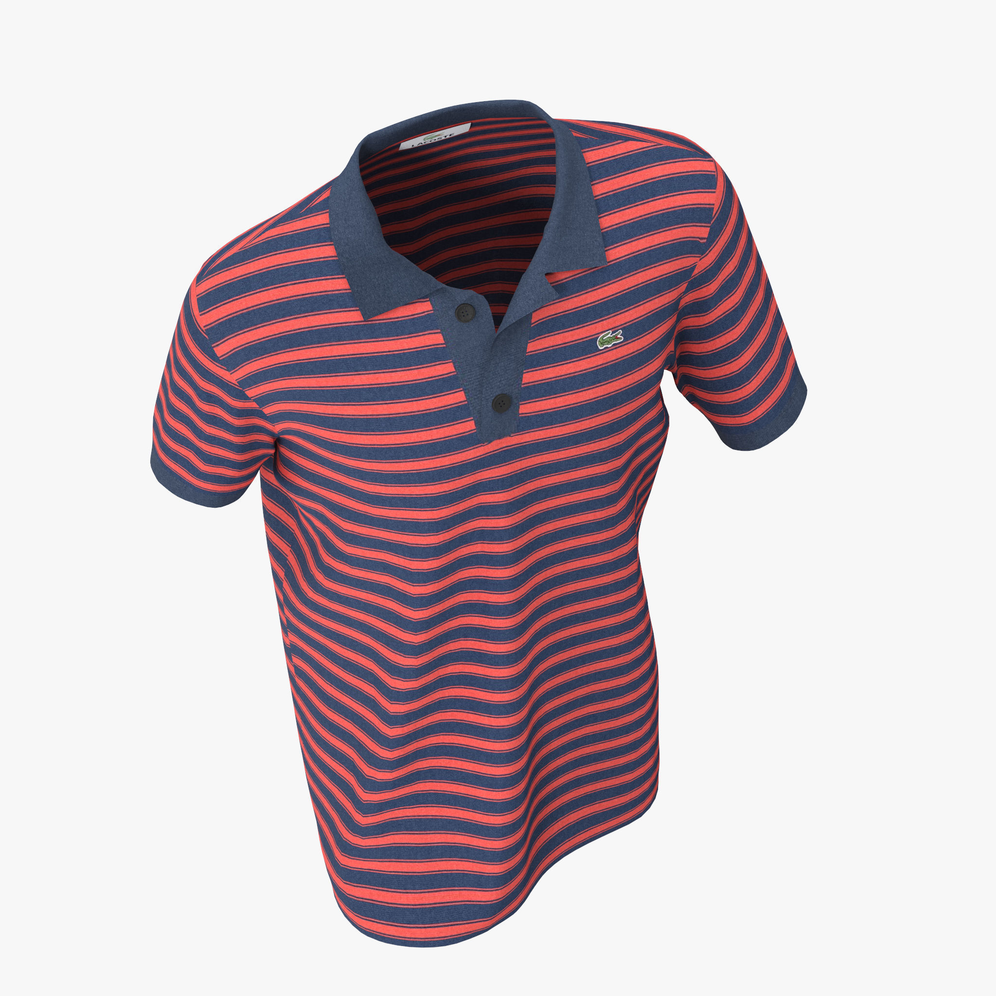 Polo Shirt lacoste Low-poly 3D model_4