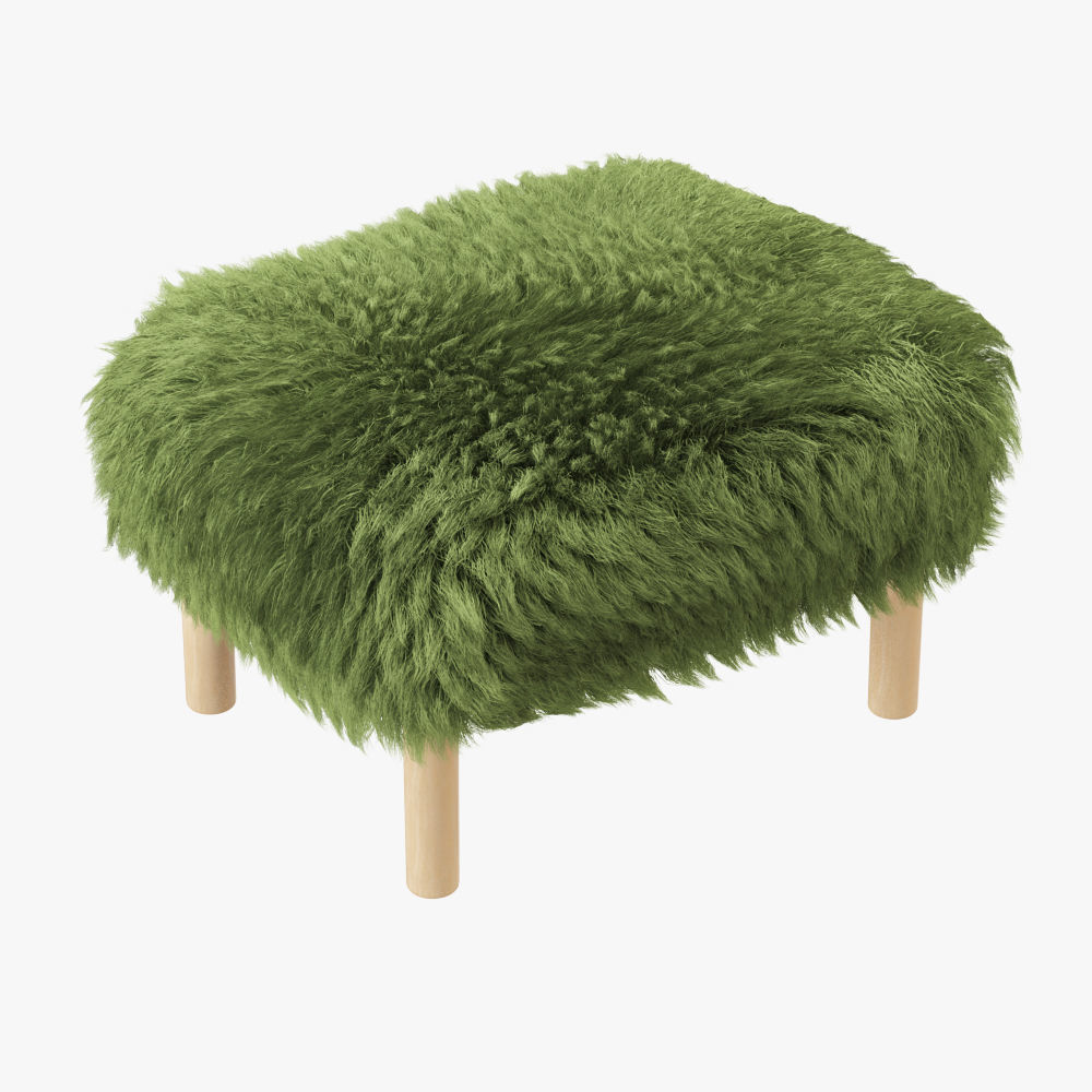 Collection poufs with wool 10 pieces _5