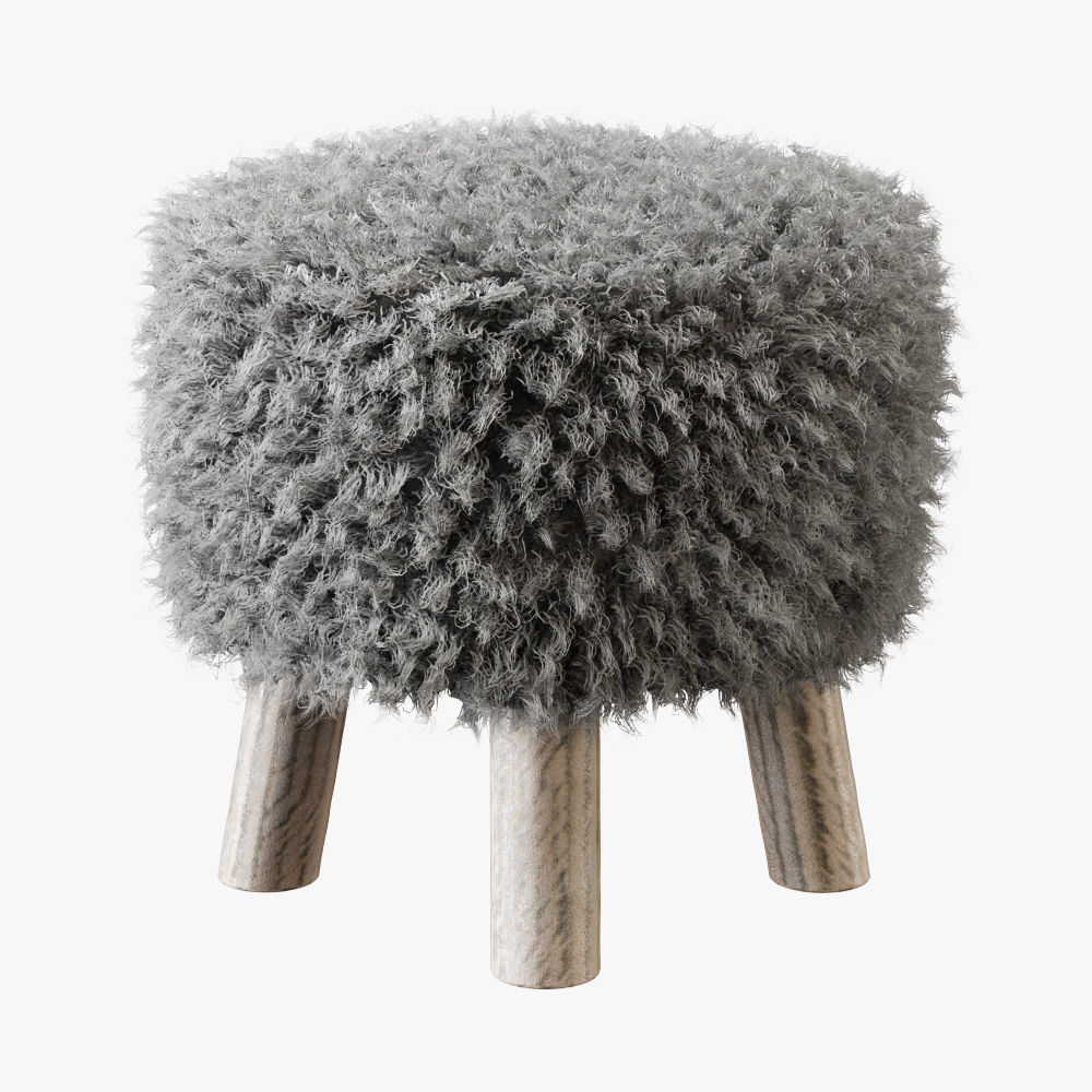 Collection poufs with wool 10 pieces _6