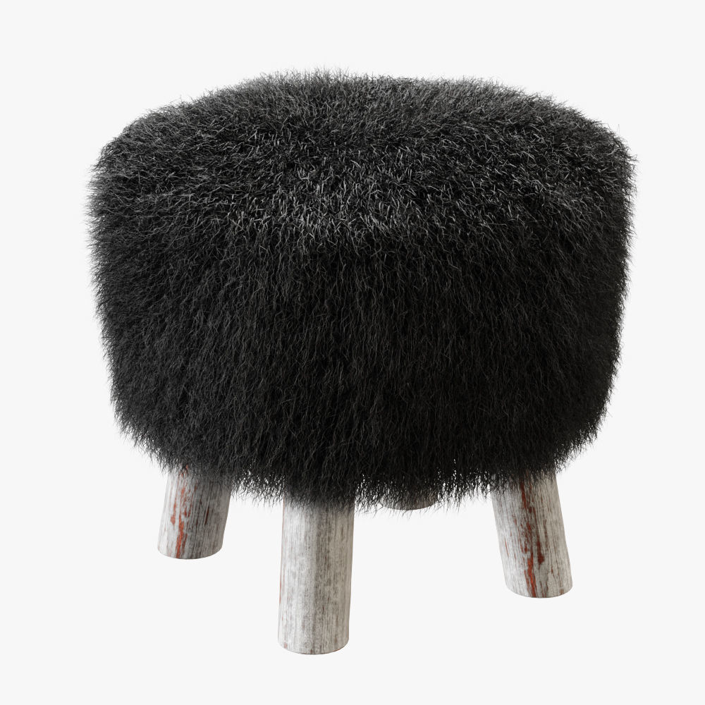 Collection poufs with wool 10 pieces _1