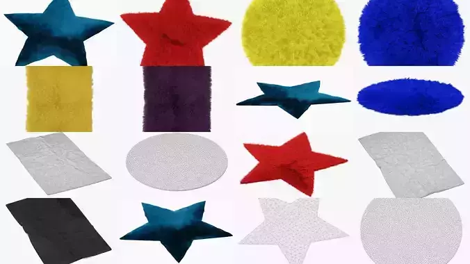 Collection carpets with wool 6 pieces 