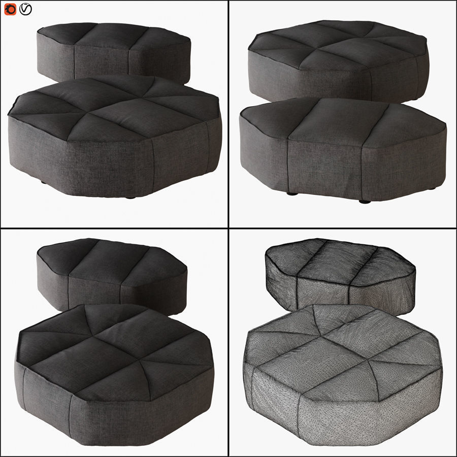 Collection of puffs with wool 41 pieces _16