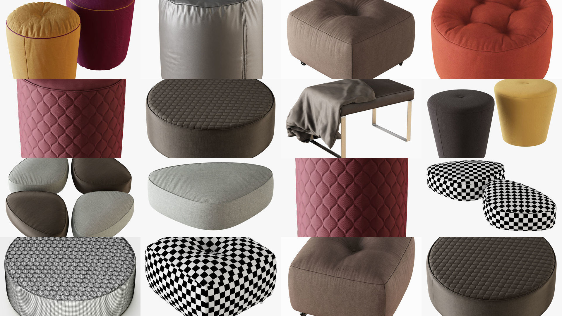 Collection of puffs with wool 41 pieces _6