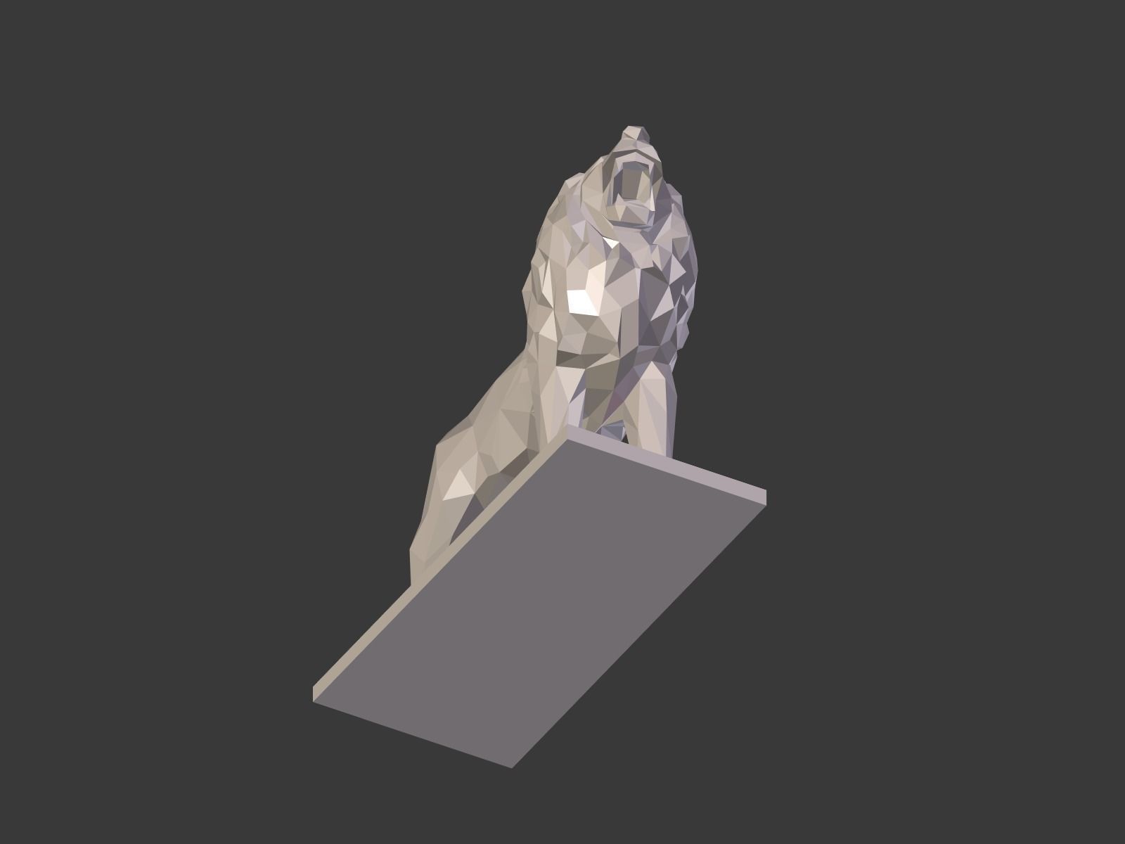 Cartoon Lion Statue - Low Poly Low-poly 3D model_15