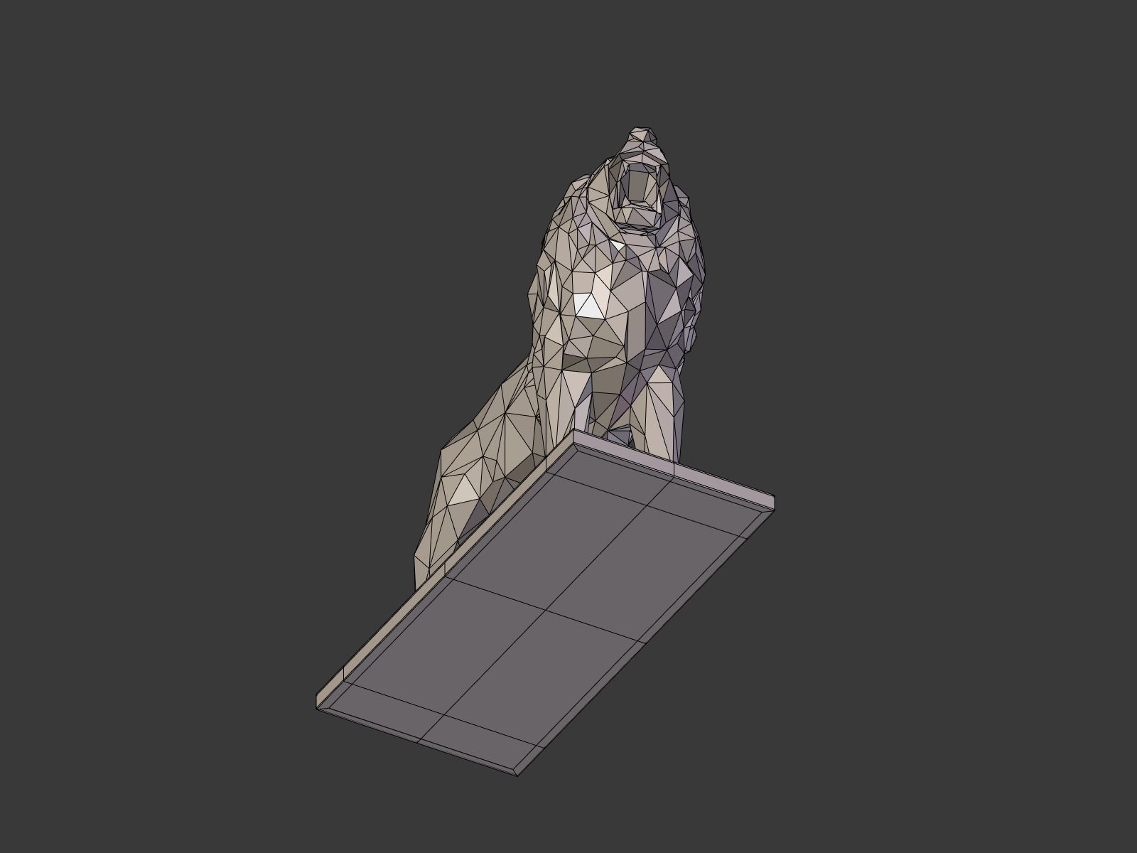 Cartoon Lion Statue - Low Poly Low-poly 3D model_16