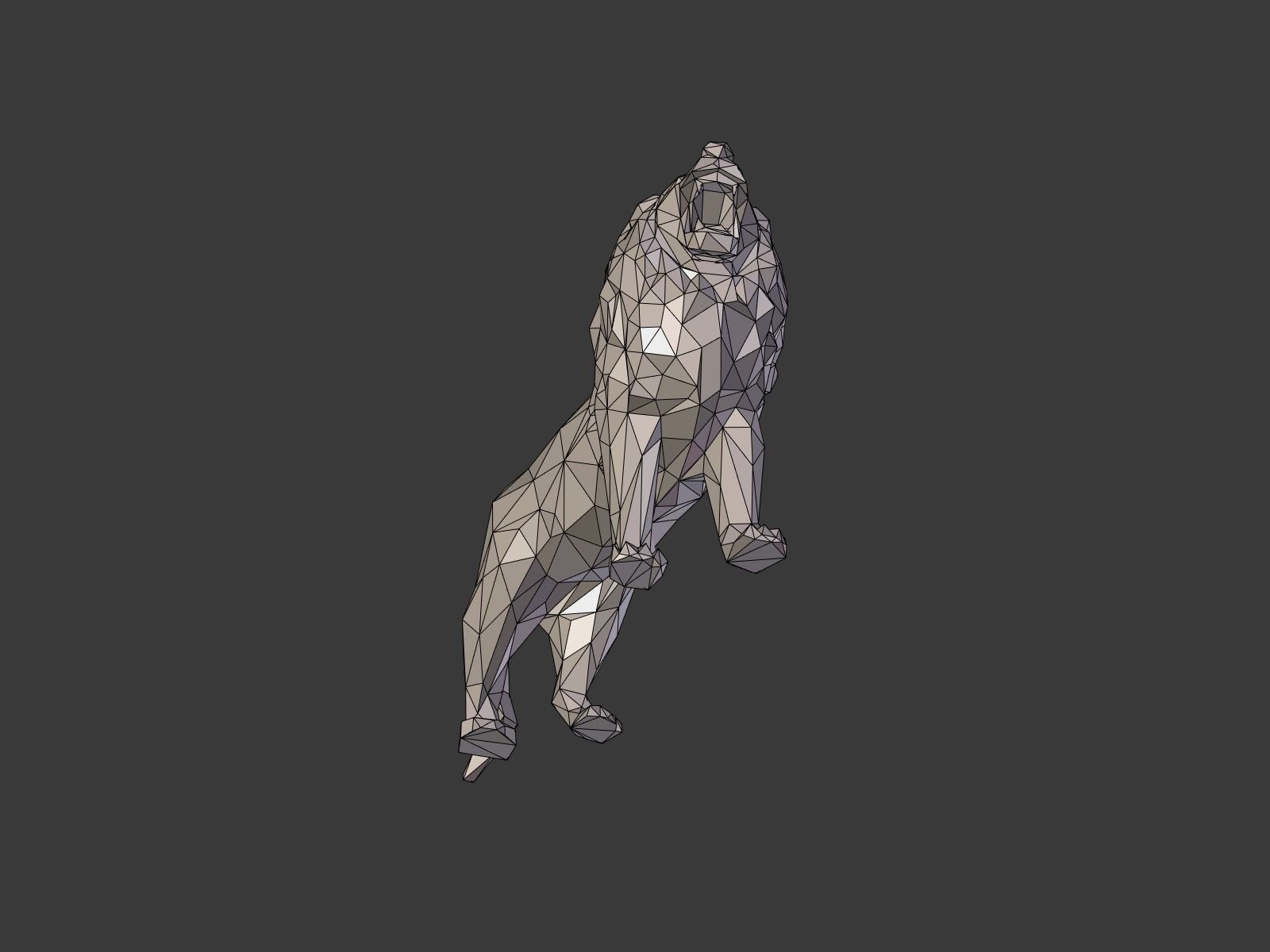 Cartoon Lion Statue - Low Poly Low-poly 3D model_17