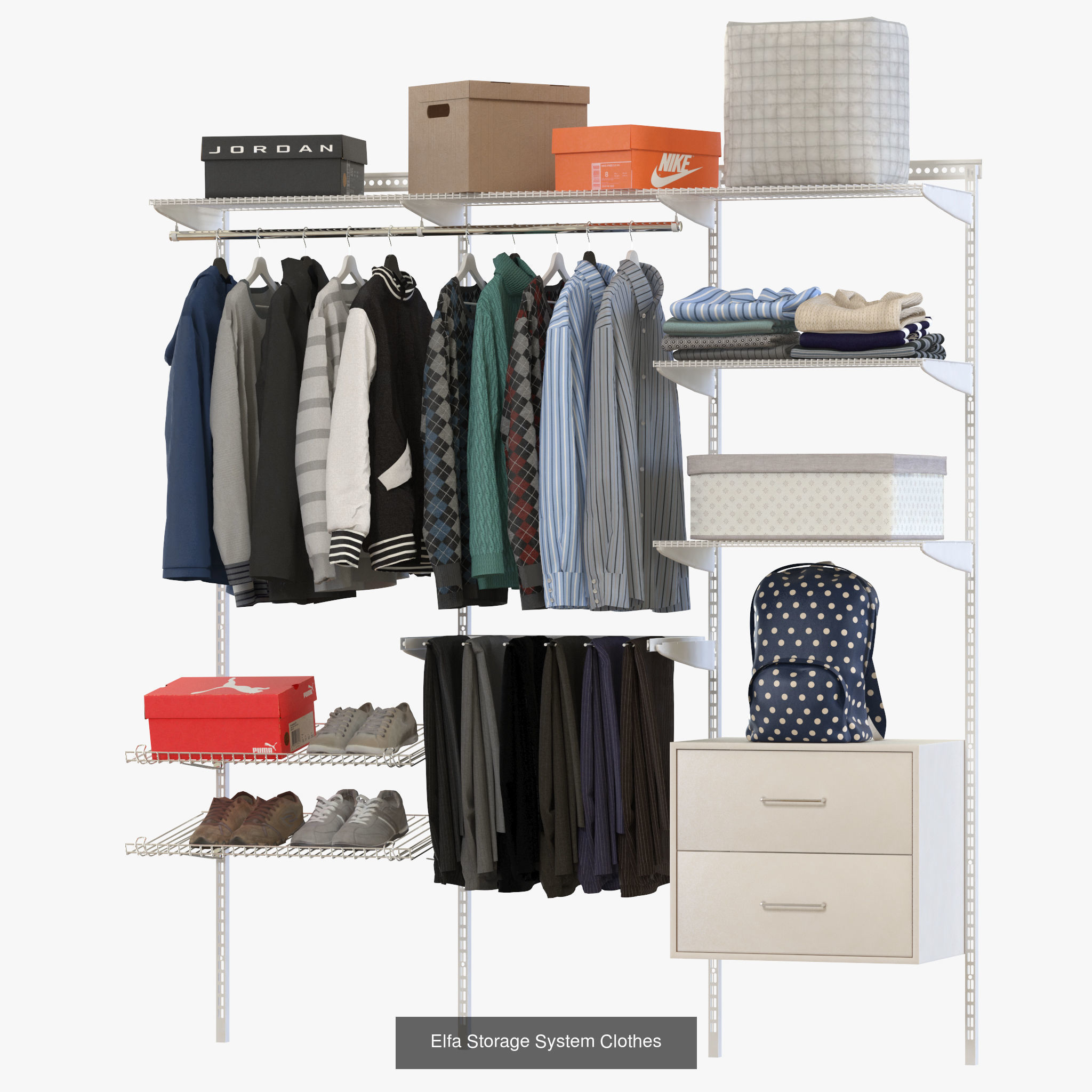 Wardrobe with Clothes  Pack 3D Model Collection_9