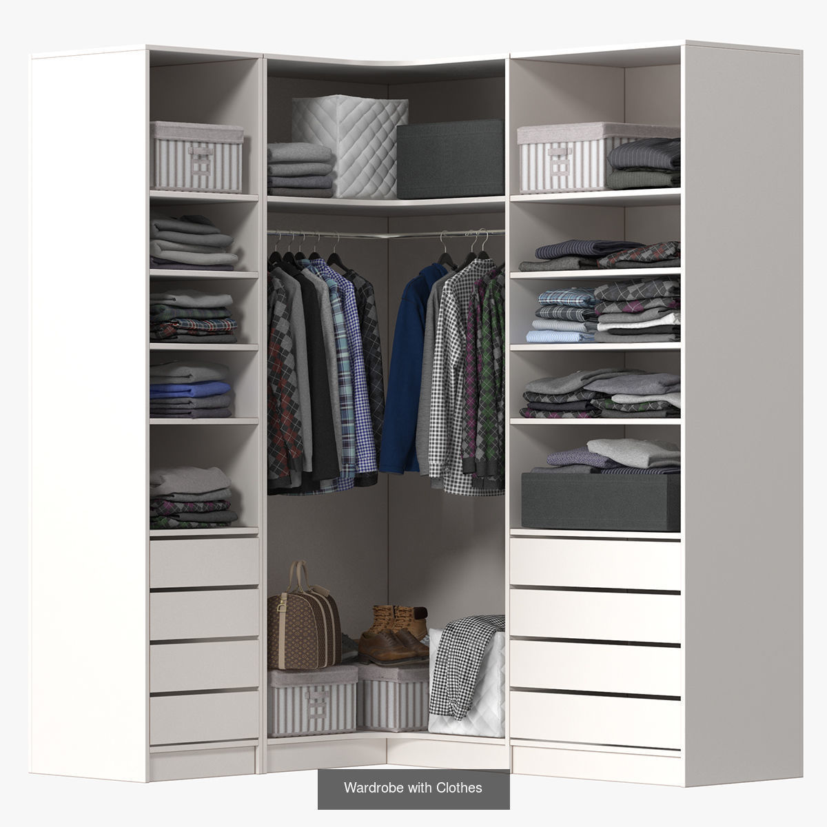Wardrobe with Clothes  Pack 3D Model Collection_2