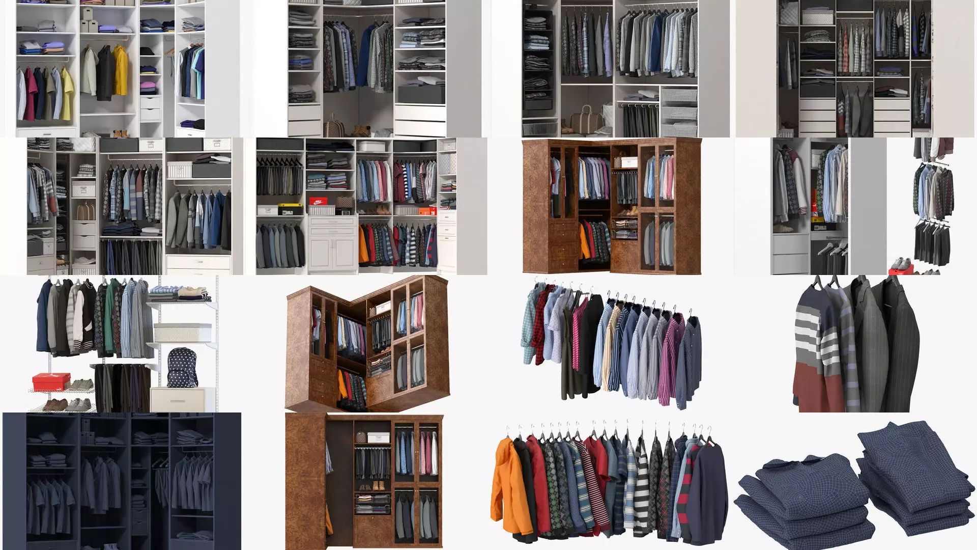 Wardrobe with Clothes  Pack 3D Model Collection_0