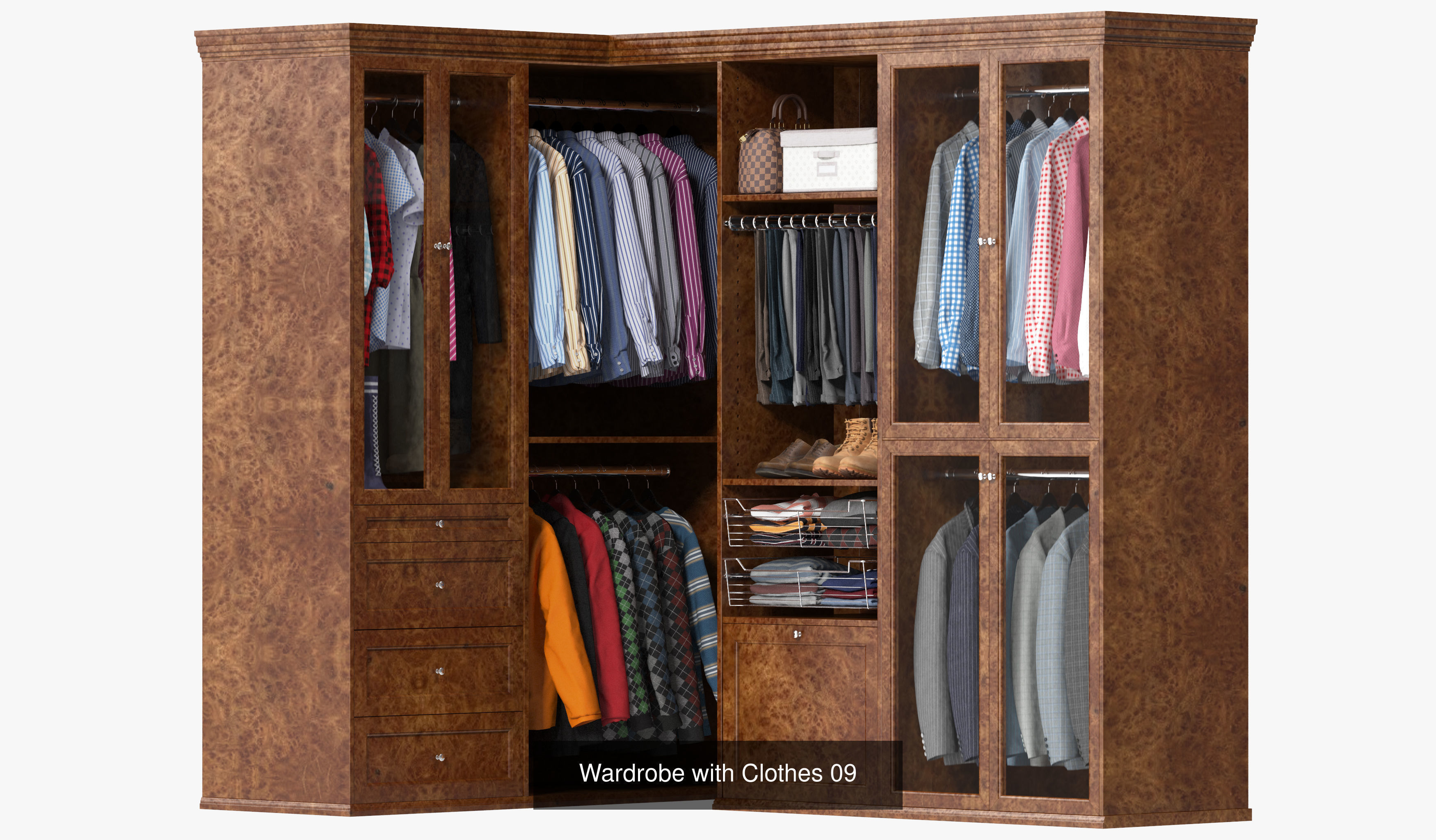 Wardrobe with Clothes  Pack 3D Model Collection_7