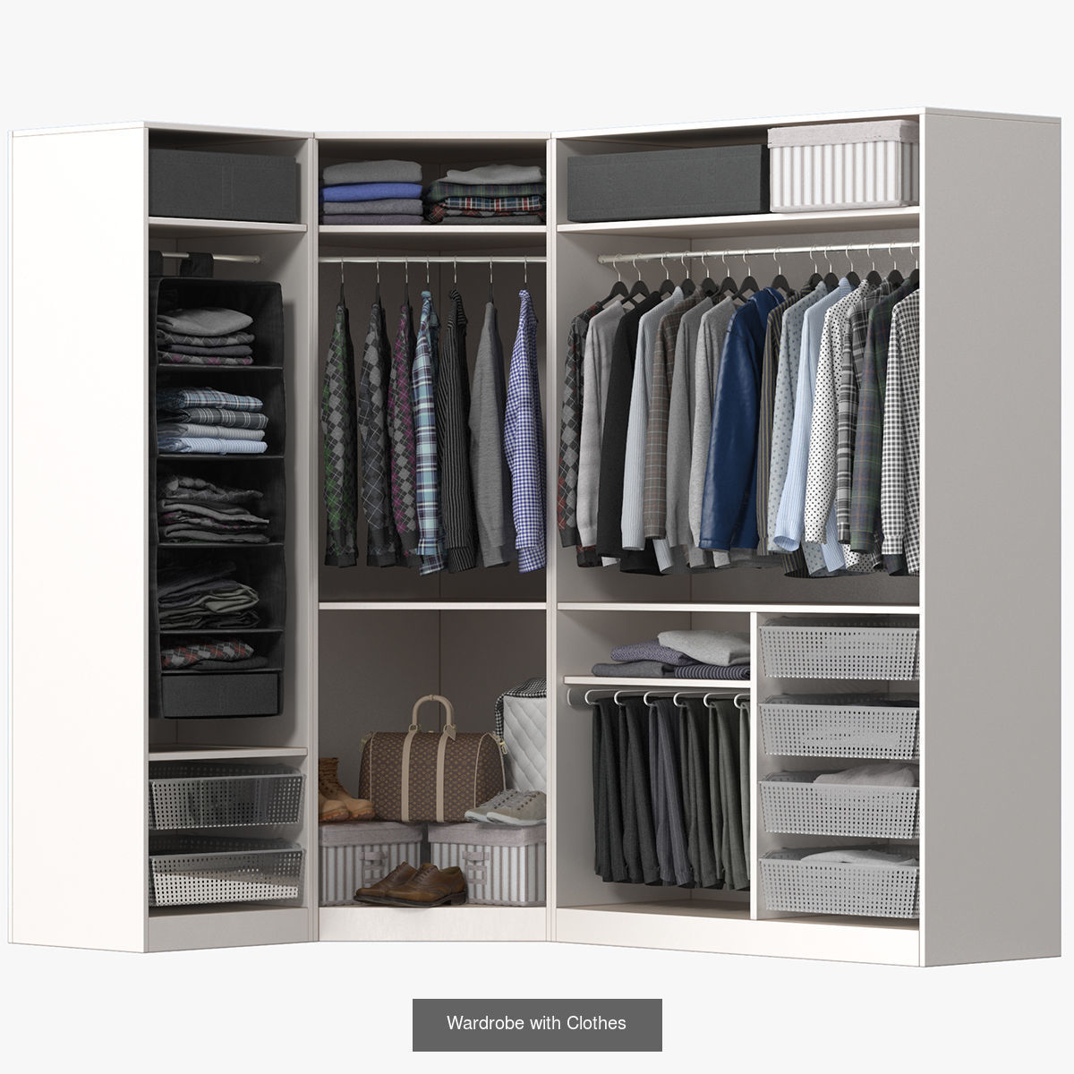 Wardrobe with Clothes  Pack 3D Model Collection_3