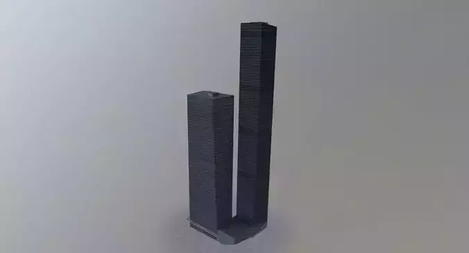 Moscow OKO Low-poly 3D model