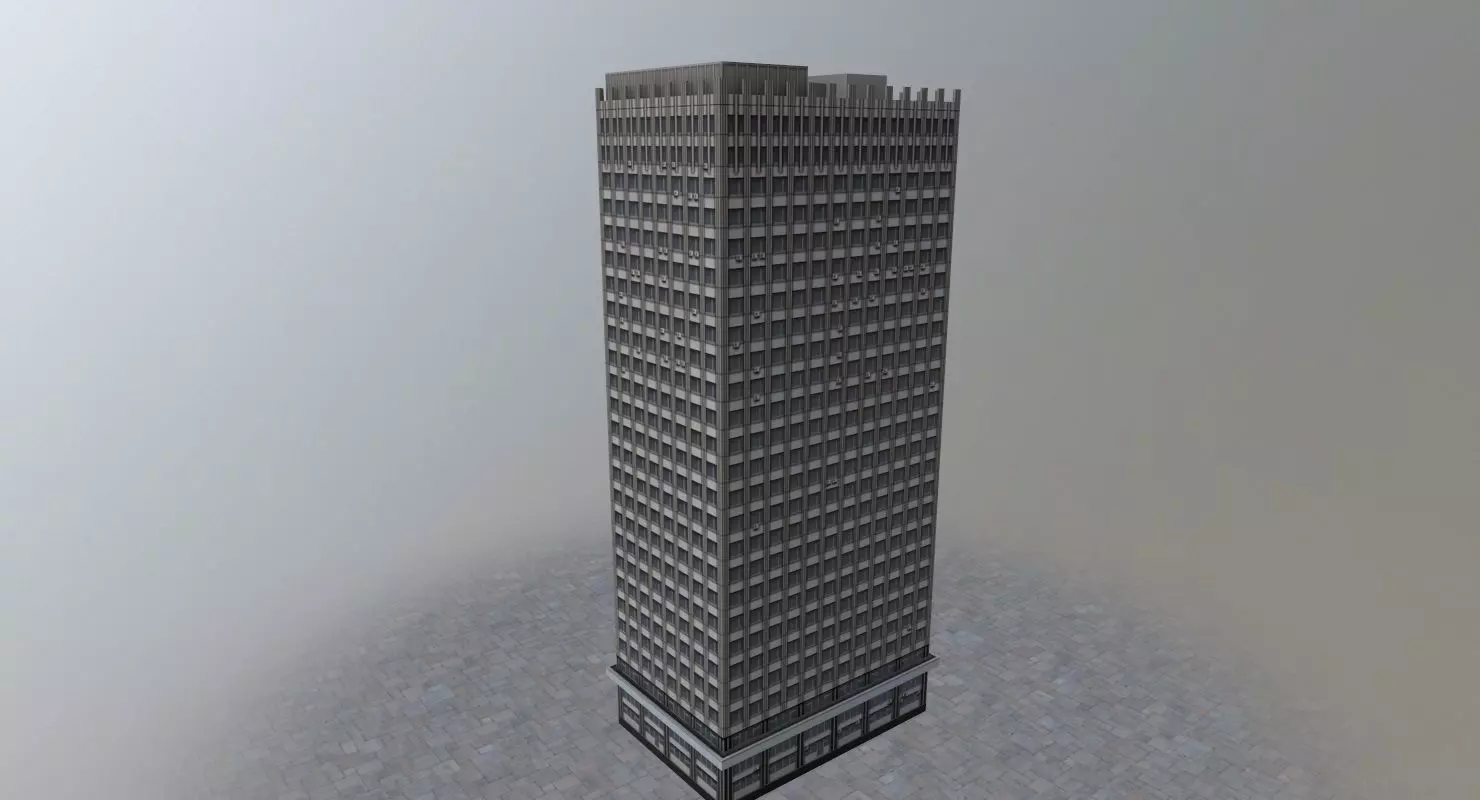 Moshyprotrans skyscraper in minecraft Low-poly 3D model_0
