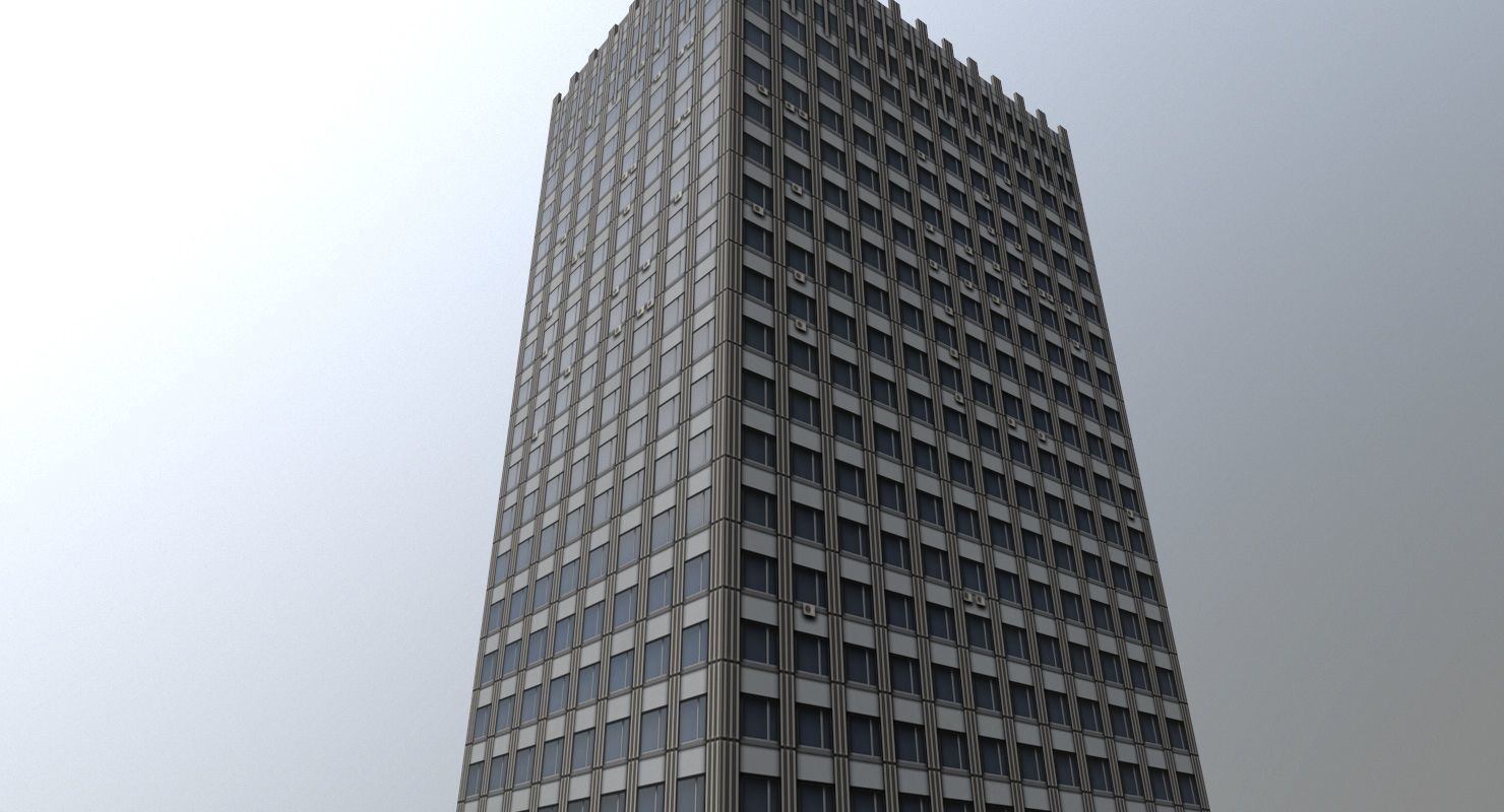 Moshyprotrans skyscraper in minecraft Low-poly 3D model_2
