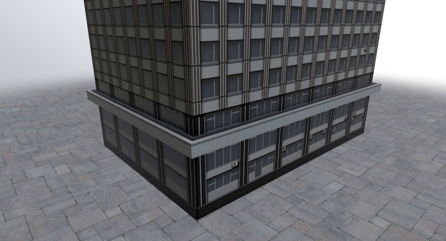 Moshyprotrans skyscraper in minecraft Low-poly 3D model_4