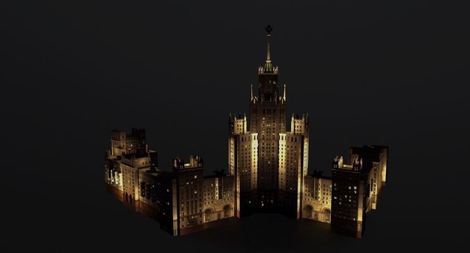 Moscow House Building61 Low-poly 3D model 7