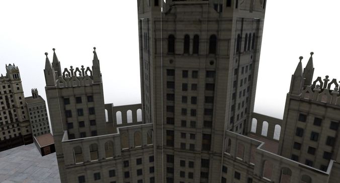 Moscow House Building61 Low-poly 3D model 3