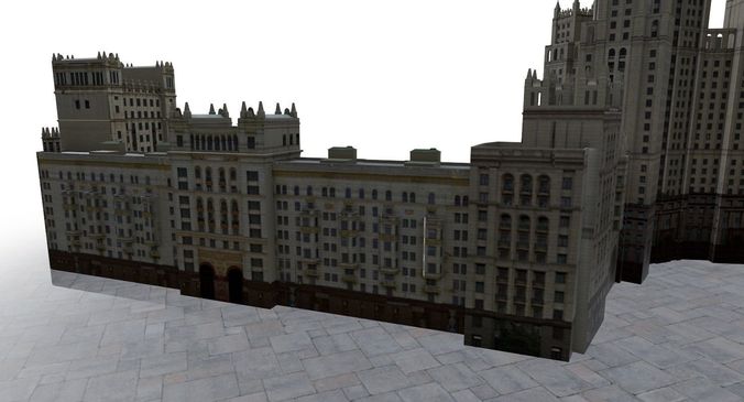Moscow House Building61 Low-poly 3D model 2