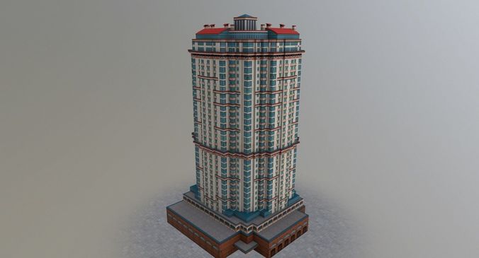 Moscow House Building39 Low-poly 3D model