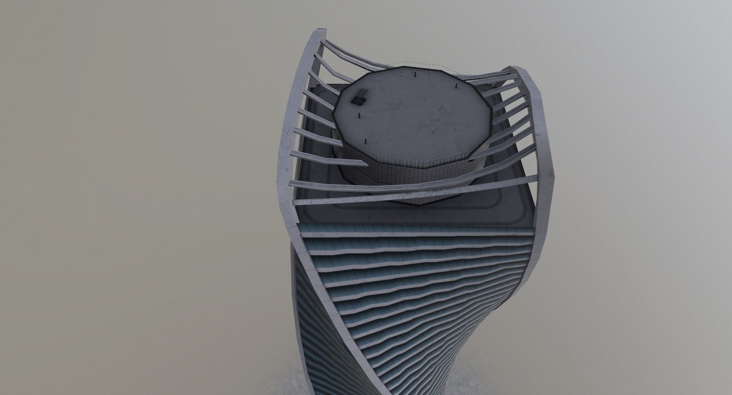 Moscow Evolution Tower Low-poly 3D model_1