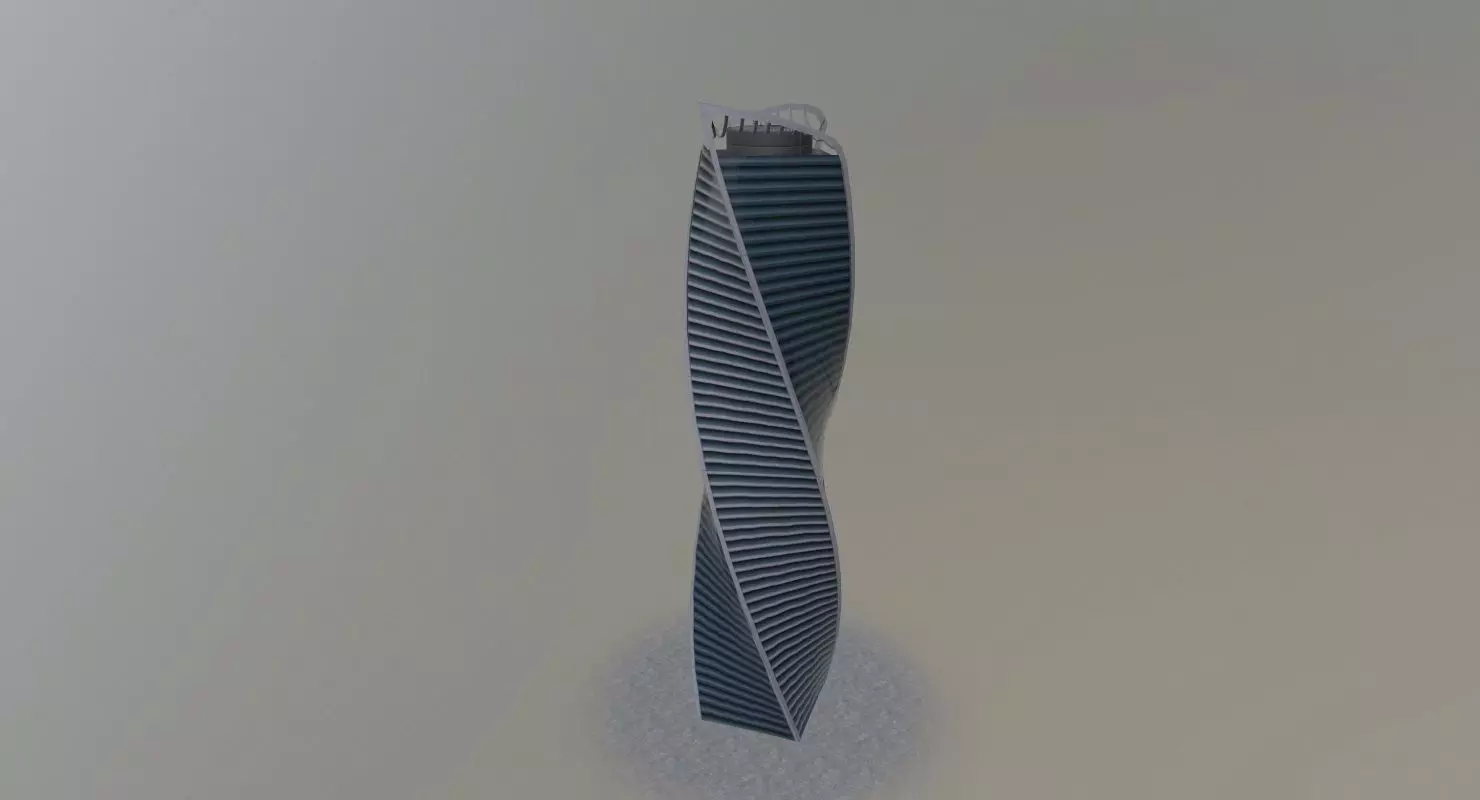 Moscow Evolution Tower Low-poly 3D model_0