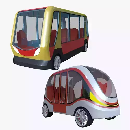 Smart minibuses 3D Model Collection