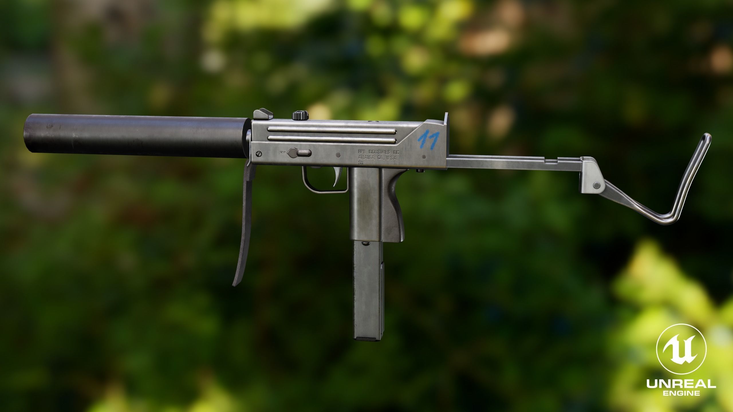 3D model Game-ready MAC-11 gun for gta san andreas VR / AR / low-poly |  CGTrader, image size:2560x1440