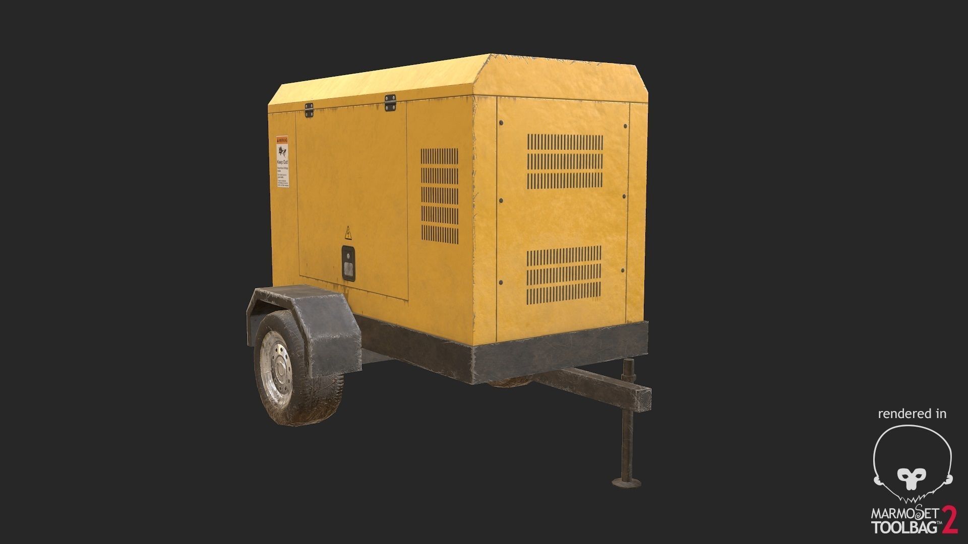 Electric Generator Low-poly 3D model_3