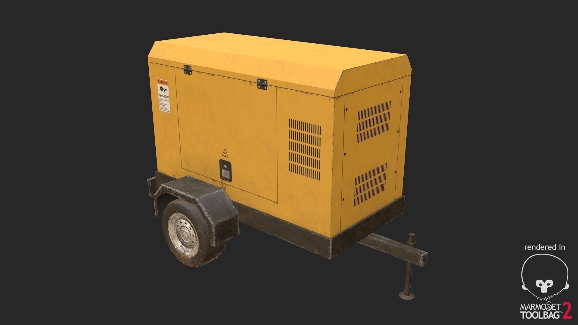 Electric Generator Low-poly 3D model_4