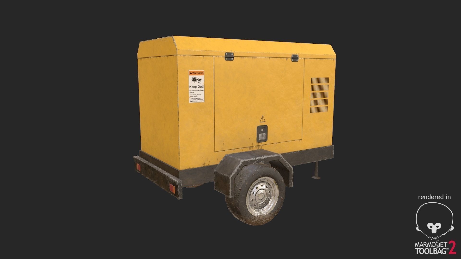 Electric Generator Low-poly 3D model_2