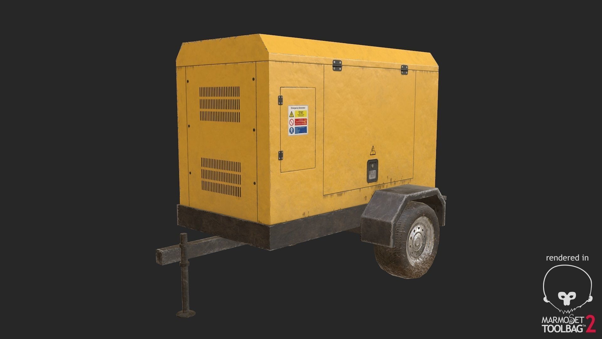 Electric Generator Low-poly 3D model_5