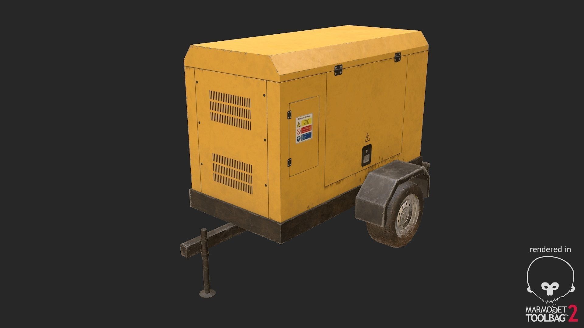 Electric Generator Low-poly 3D model_1