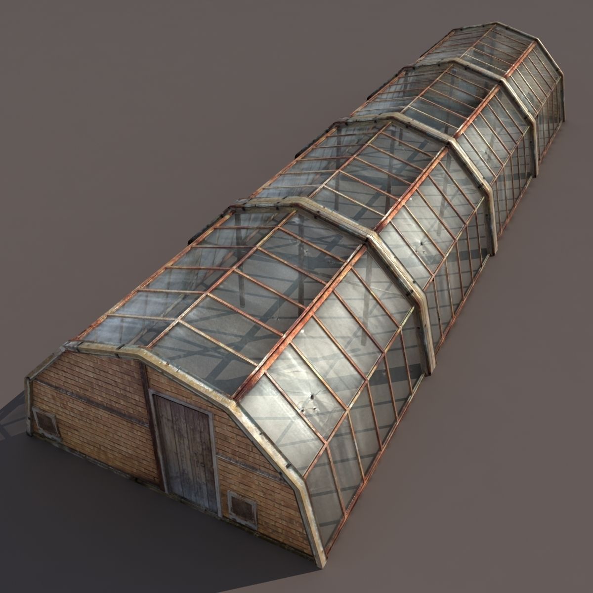 Green House Low poly 3d model Low-poly 3D model_9