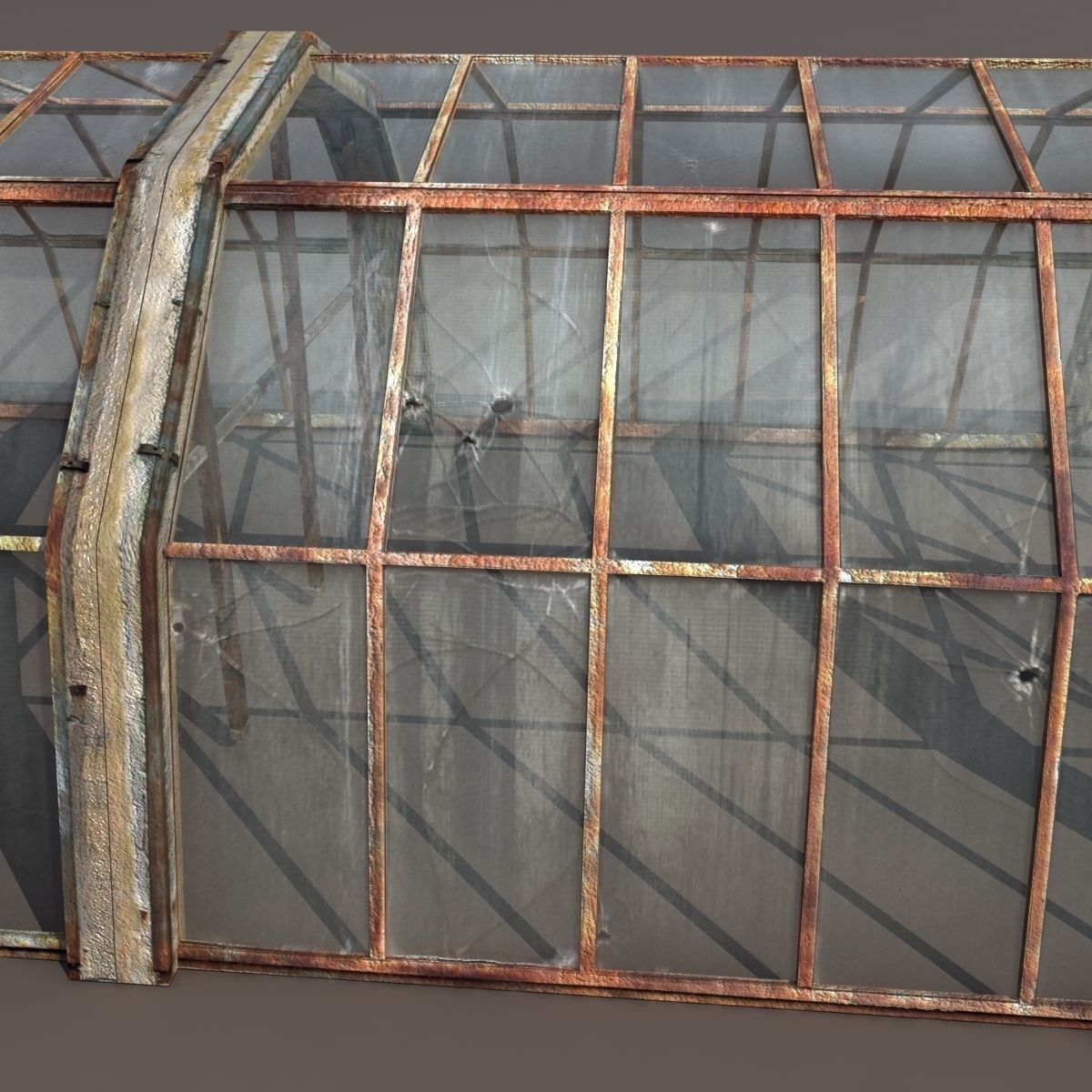 Green House Low poly 3d model Low-poly 3D model_5