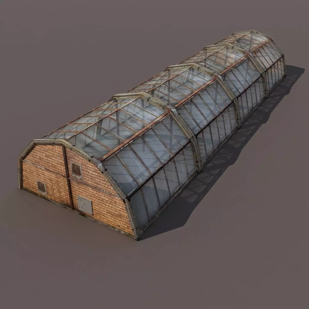 Green House Low poly 3d model Low-poly 3D model_0