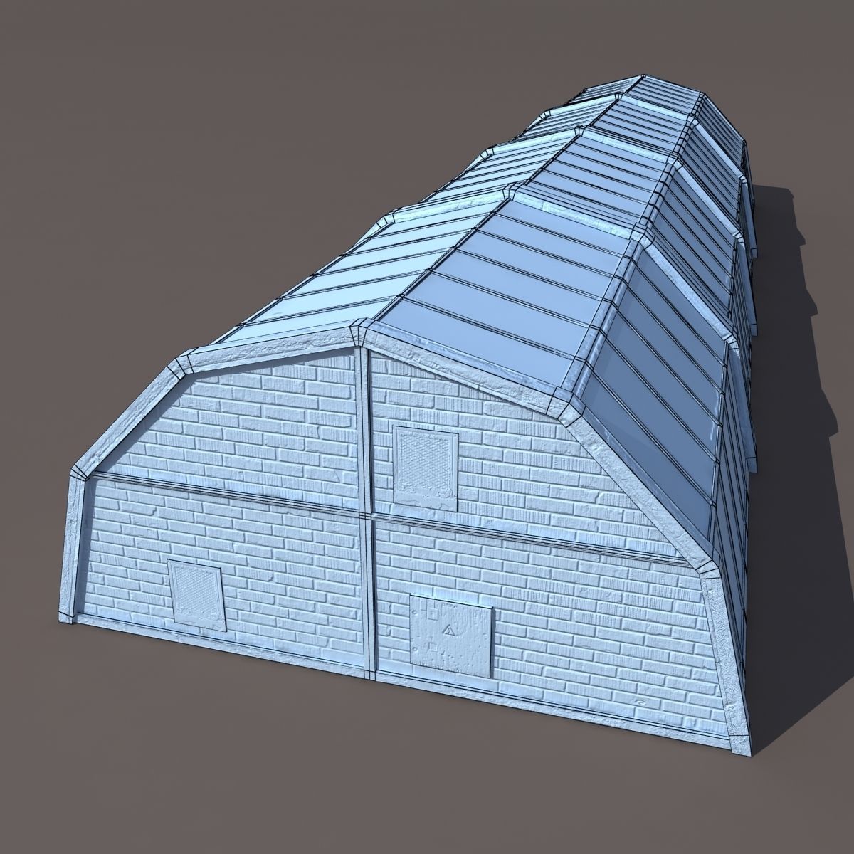 Green House Low poly 3d model Low-poly 3D model_7