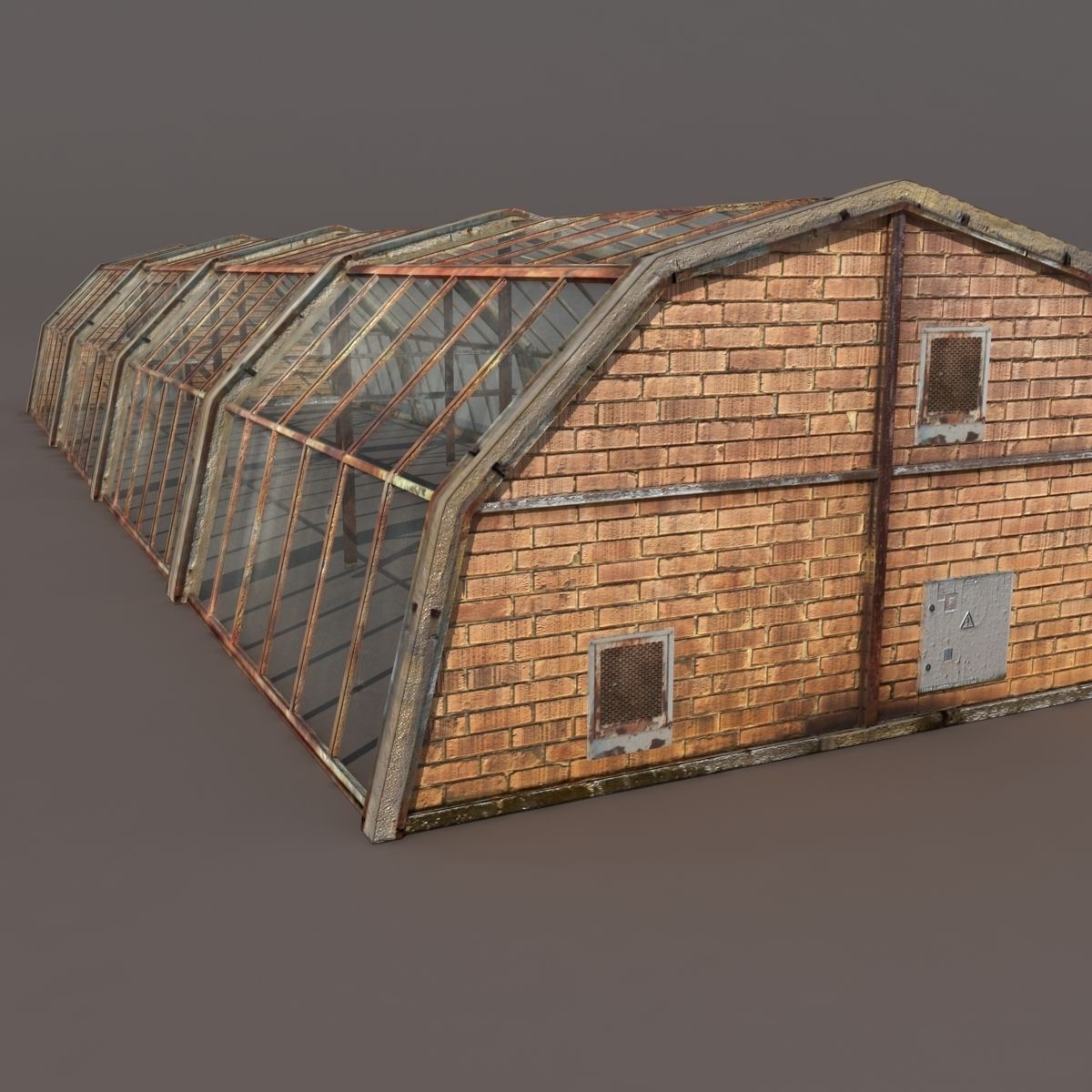Green House Low poly 3d model Low-poly 3D model_4