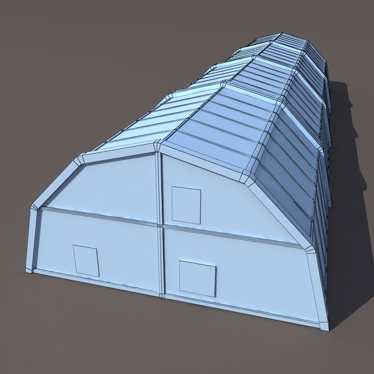 Green House Low poly 3d model Low-poly 3D model_6
