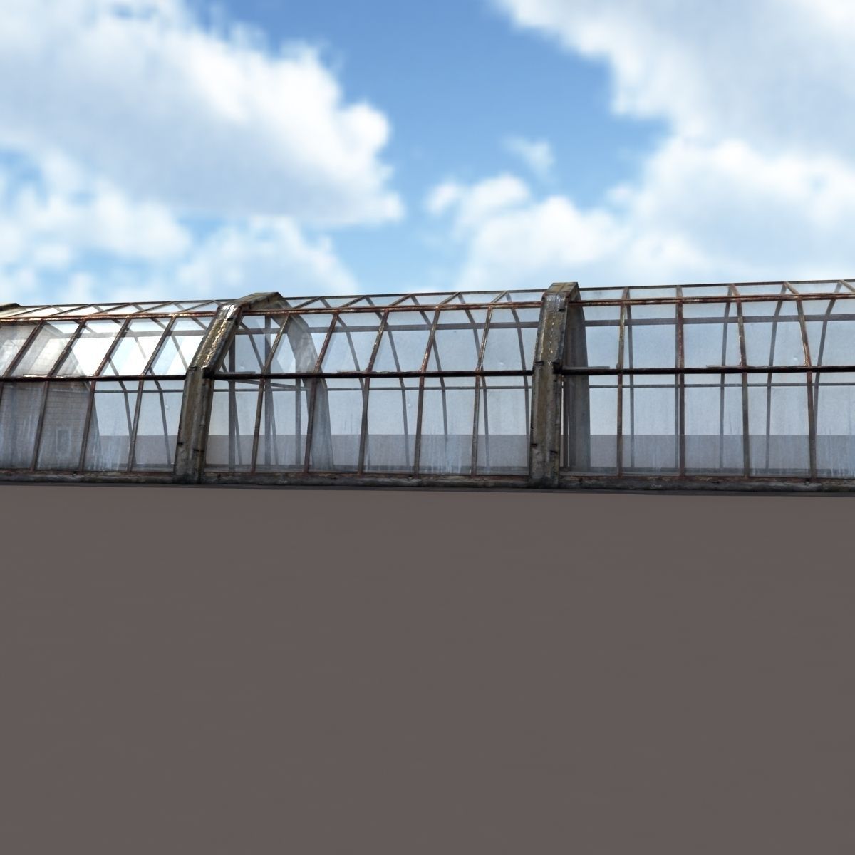 Green House Low poly 3d model Low-poly 3D model_1