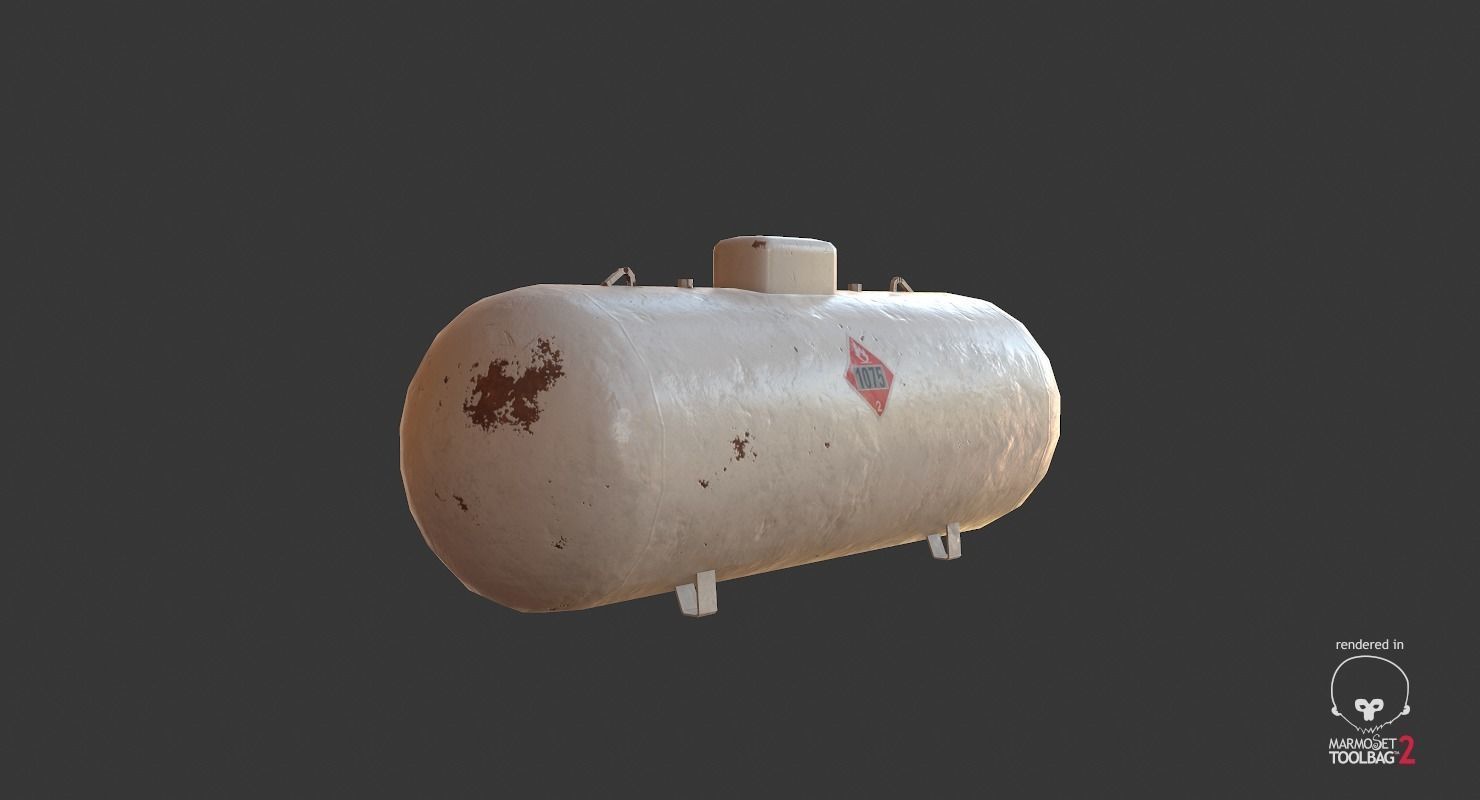 Propane Tank Low-poly 3D model_6