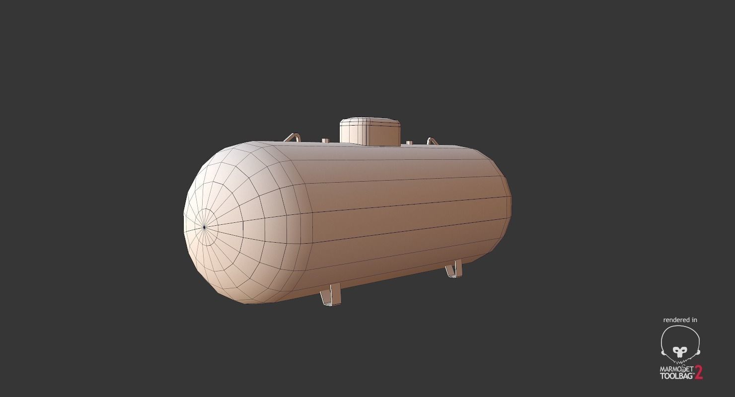 Propane Tank Low-poly 3D model_9