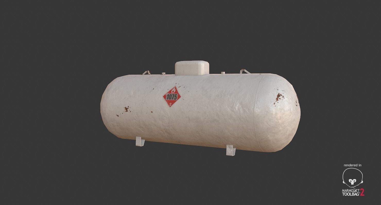 Propane Tank Low-poly 3D model_1