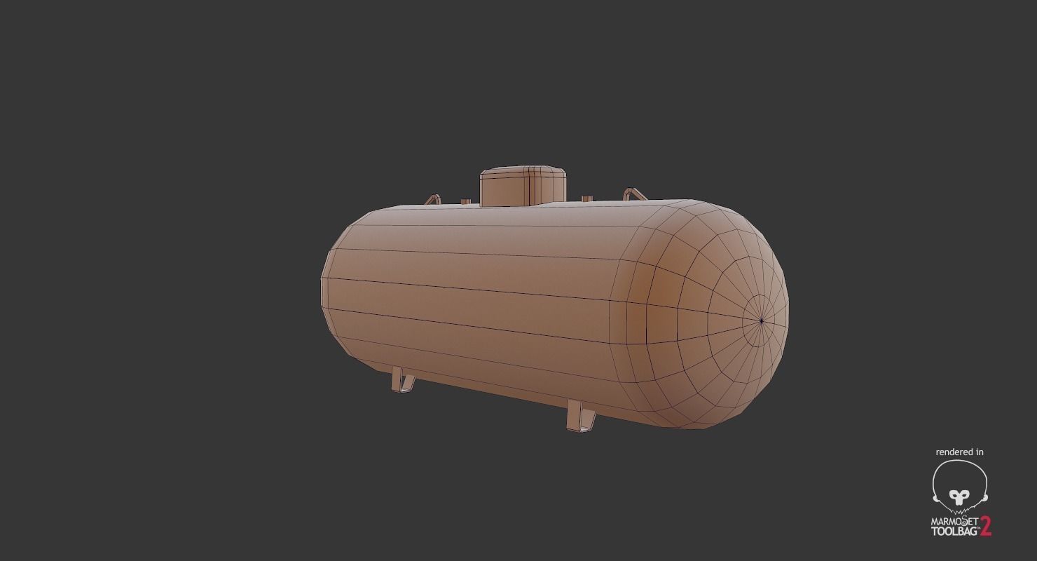 Propane Tank Low-poly 3D model_7