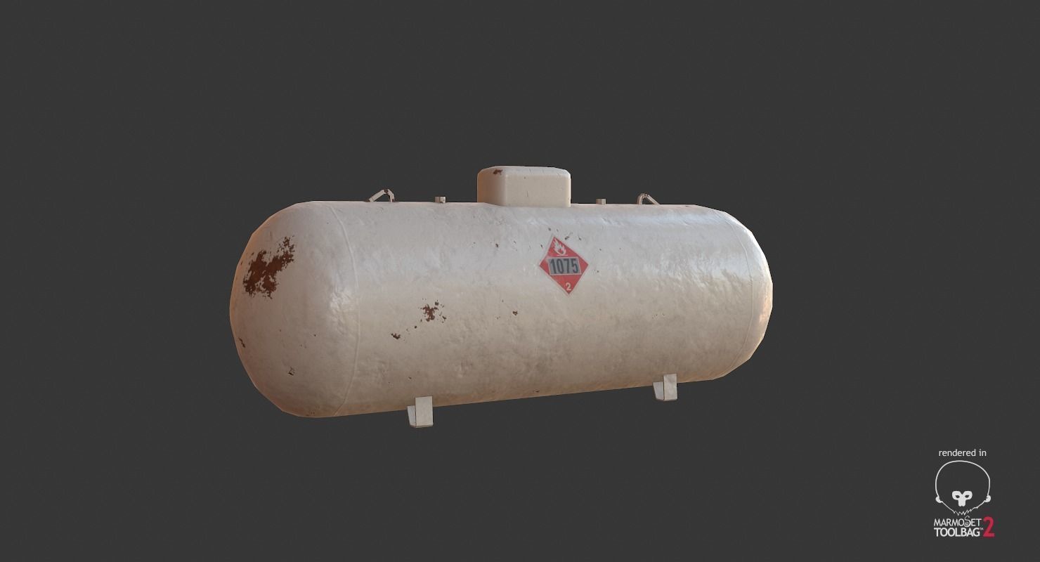 Propane Tank Low-poly 3D model_2