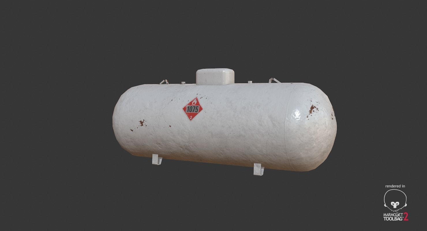 Propane Tank Low-poly 3D model_4
