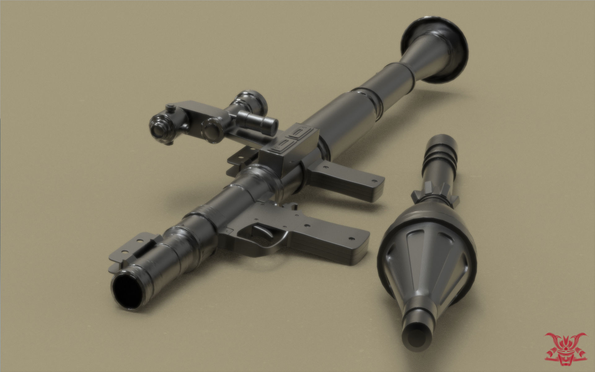 RPG Rocket Launcher 3D model_1